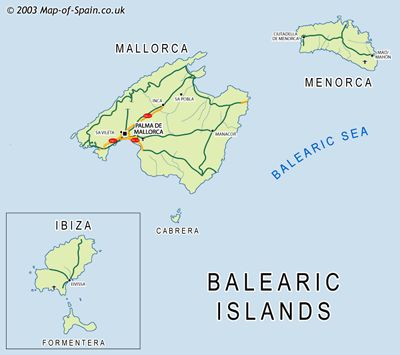 Map of the Balearic Islands