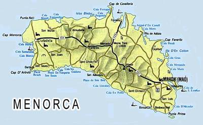 Map of Menorca